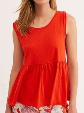 We The Free Peplum Tank - Bright Orange